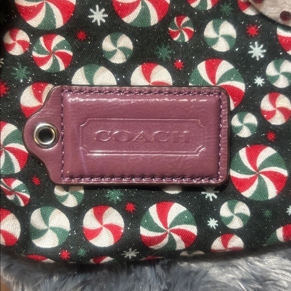 Coach Accessories - Coach Hangtag Plum Leather Key Fob